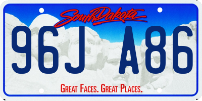 SD license plate 96JA86