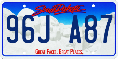 SD license plate 96JA87