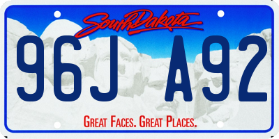 SD license plate 96JA92