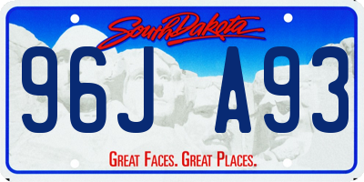 SD license plate 96JA93