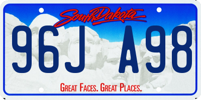 SD license plate 96JA98