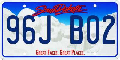SD license plate 96JB02