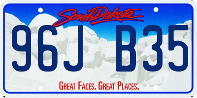 SD license plate 96JB35
