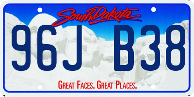 SD license plate 96JB38