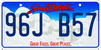 SD license plate 96JB57