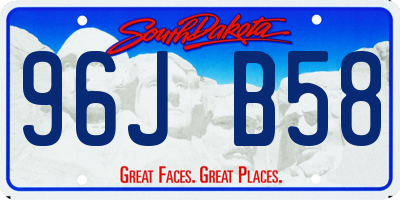 SD license plate 96JB58