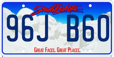 SD license plate 96JB60