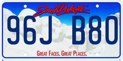 SD license plate 96JB80