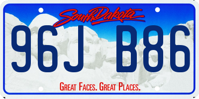 SD license plate 96JB86