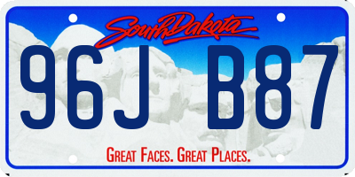 SD license plate 96JB87