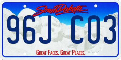 SD license plate 96JC03