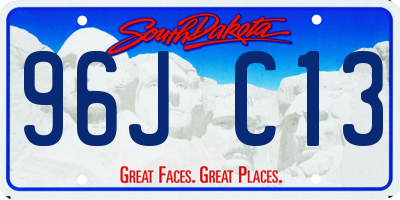 SD license plate 96JC13