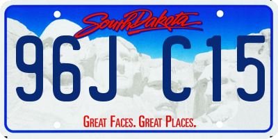 SD license plate 96JC15