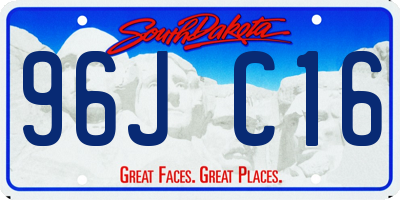SD license plate 96JC16
