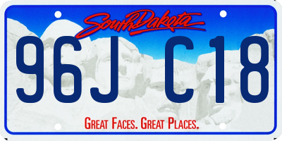 SD license plate 96JC18
