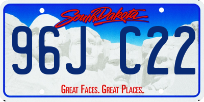 SD license plate 96JC22