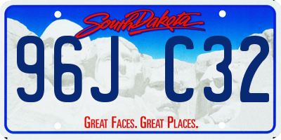 SD license plate 96JC32