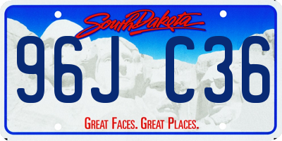 SD license plate 96JC36