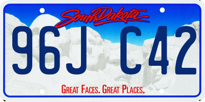 SD license plate 96JC42