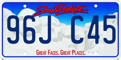 SD license plate 96JC45