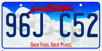SD license plate 96JC52