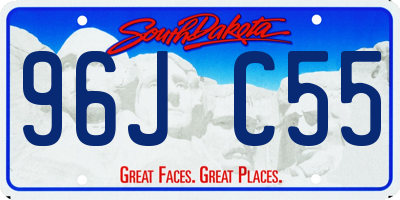 SD license plate 96JC55