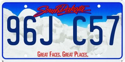 SD license plate 96JC57