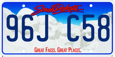SD license plate 96JC58