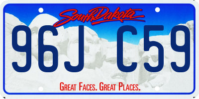SD license plate 96JC59