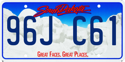 SD license plate 96JC61