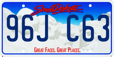SD license plate 96JC63