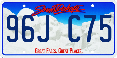 SD license plate 96JC75