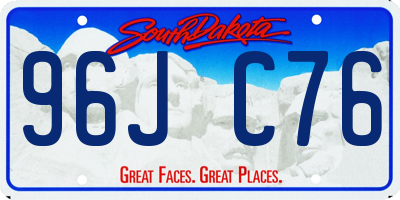 SD license plate 96JC76