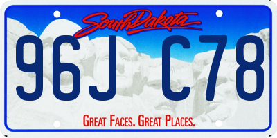 SD license plate 96JC78