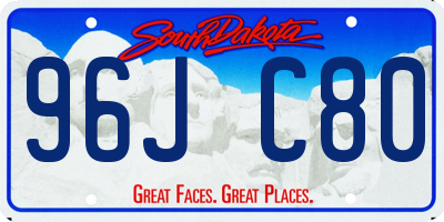 SD license plate 96JC80
