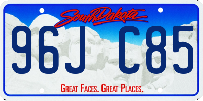 SD license plate 96JC85