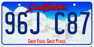 SD license plate 96JC87