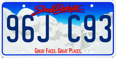SD license plate 96JC93