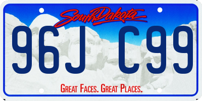 SD license plate 96JC99