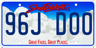SD license plate 96JD00