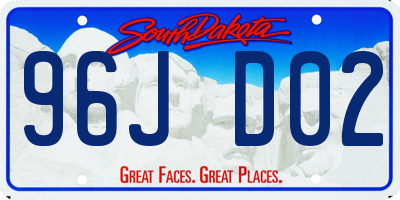 SD license plate 96JD02