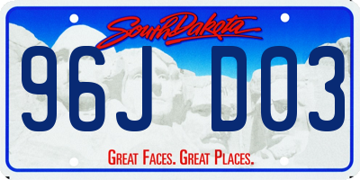 SD license plate 96JD03