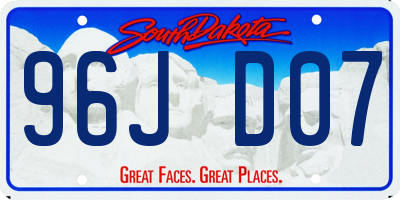 SD license plate 96JD07