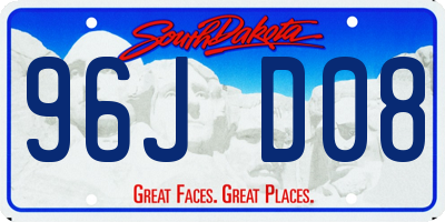 SD license plate 96JD08