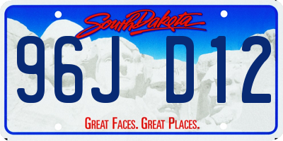 SD license plate 96JD12