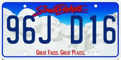 SD license plate 96JD16