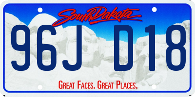 SD license plate 96JD18