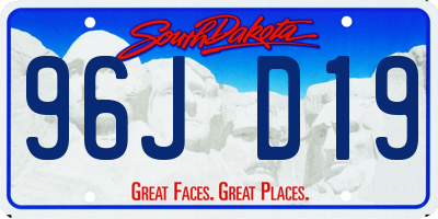 SD license plate 96JD19