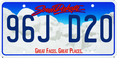 SD license plate 96JD20