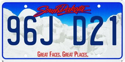 SD license plate 96JD21